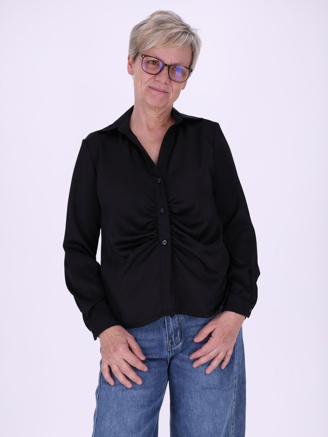 BluseSatinoptik Raffung