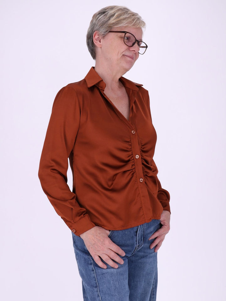 BluseSatinoptik Raffung