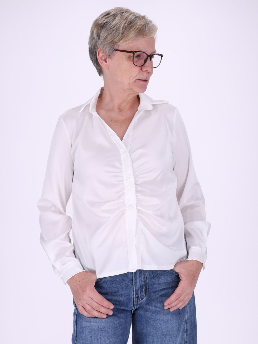 BluseSatinoptik Raffung