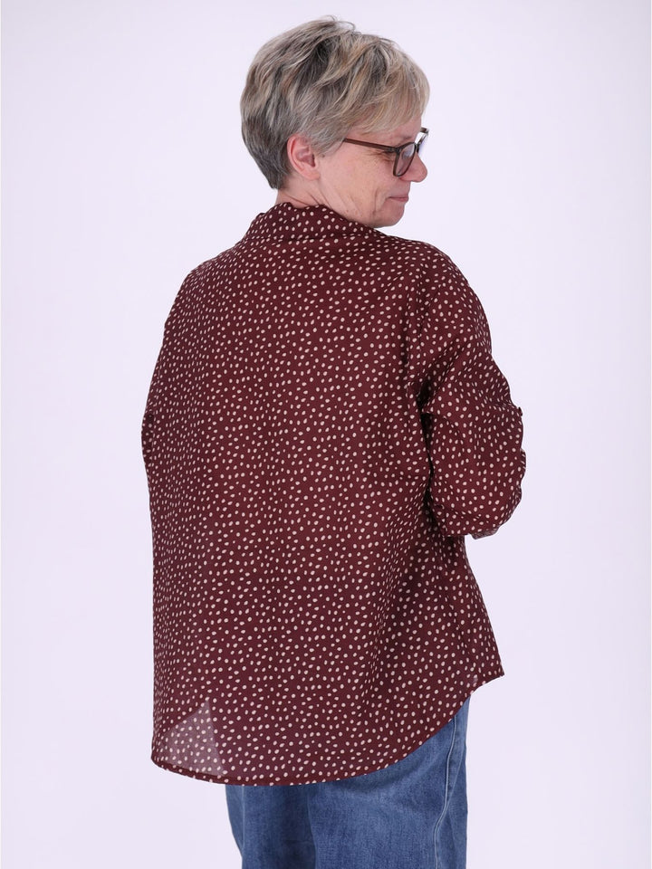 Bluse Damen Baumwolle AOP Tupfen