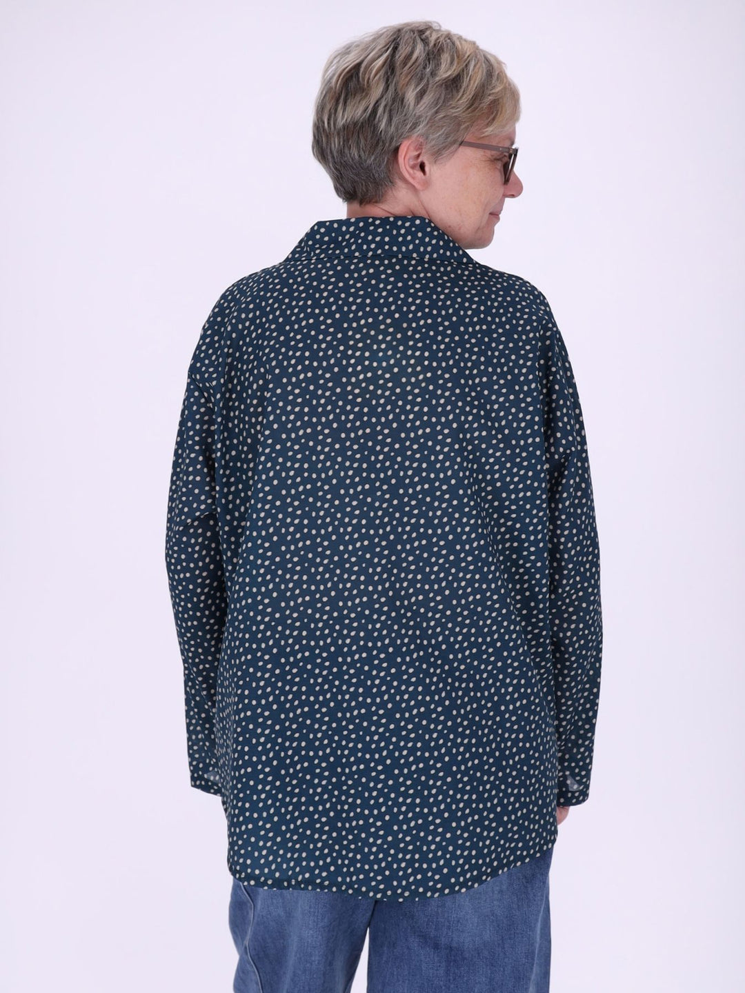Bluse Damen Baumwolle AOP Tupfen