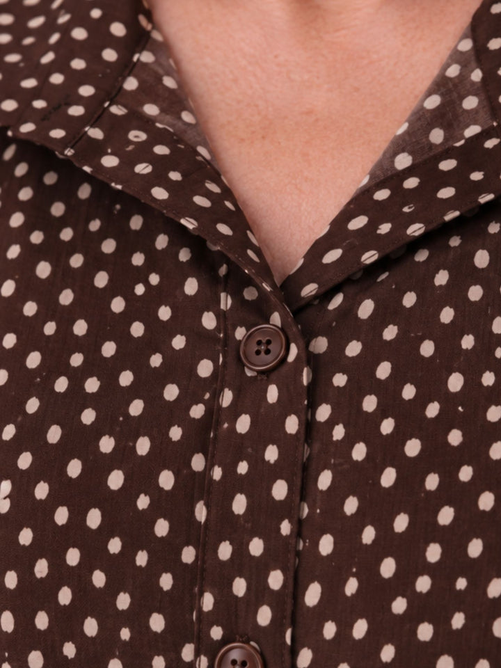 Bluse Damen Baumwolle AOP Tupfen