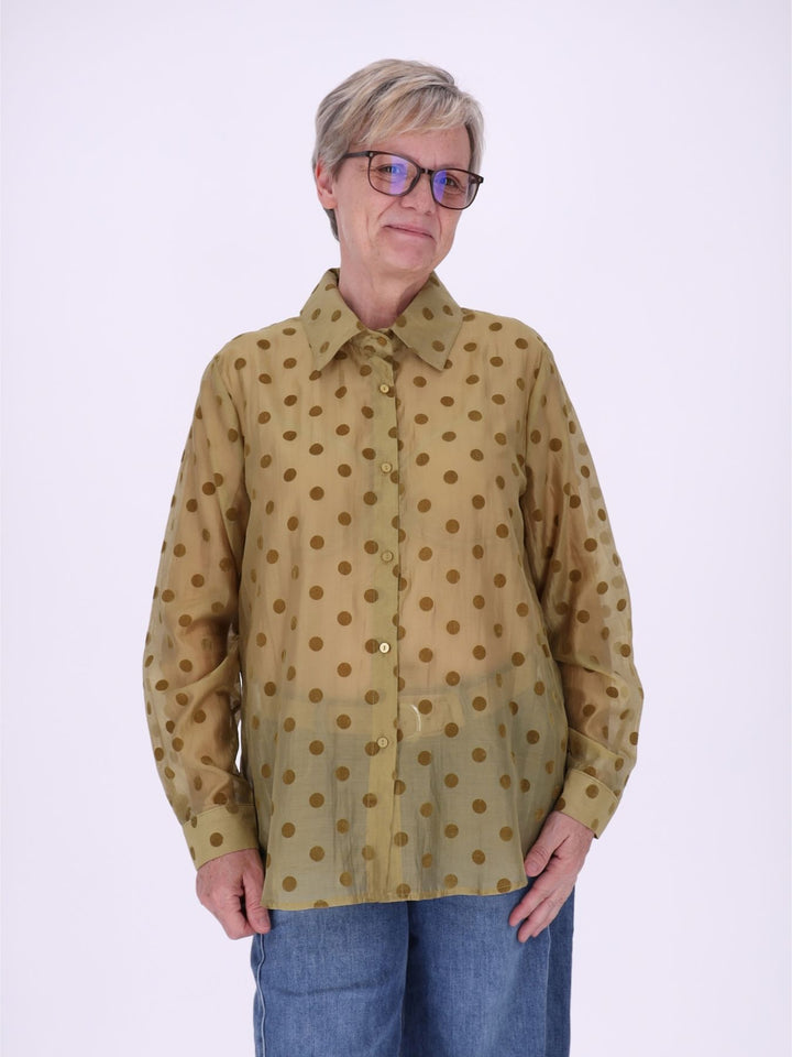 Bluse Damen leichte Qualität Punkte geflockt