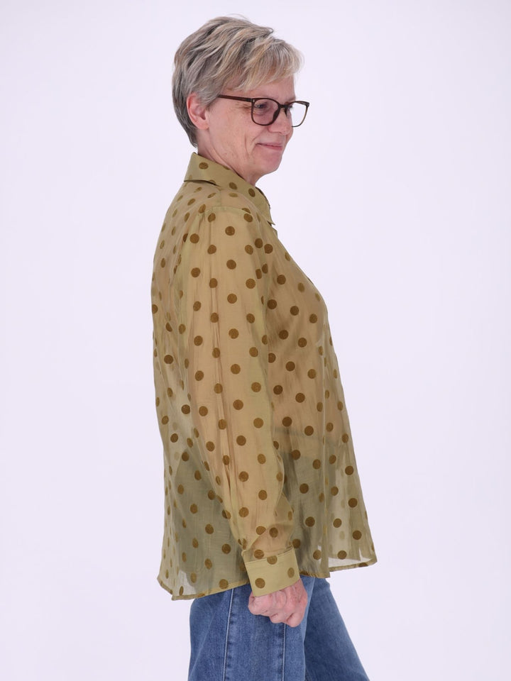 Bluse Damen leichte Qualität Punkte geflockt