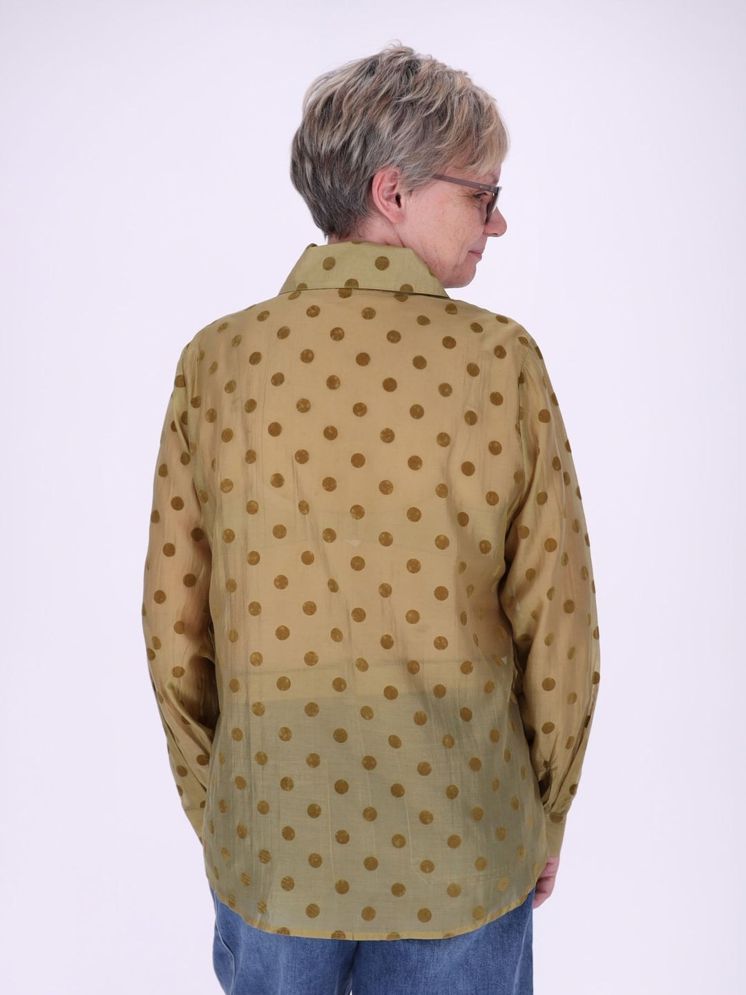 Bluse Damen leichte Qualität Punkte geflockt