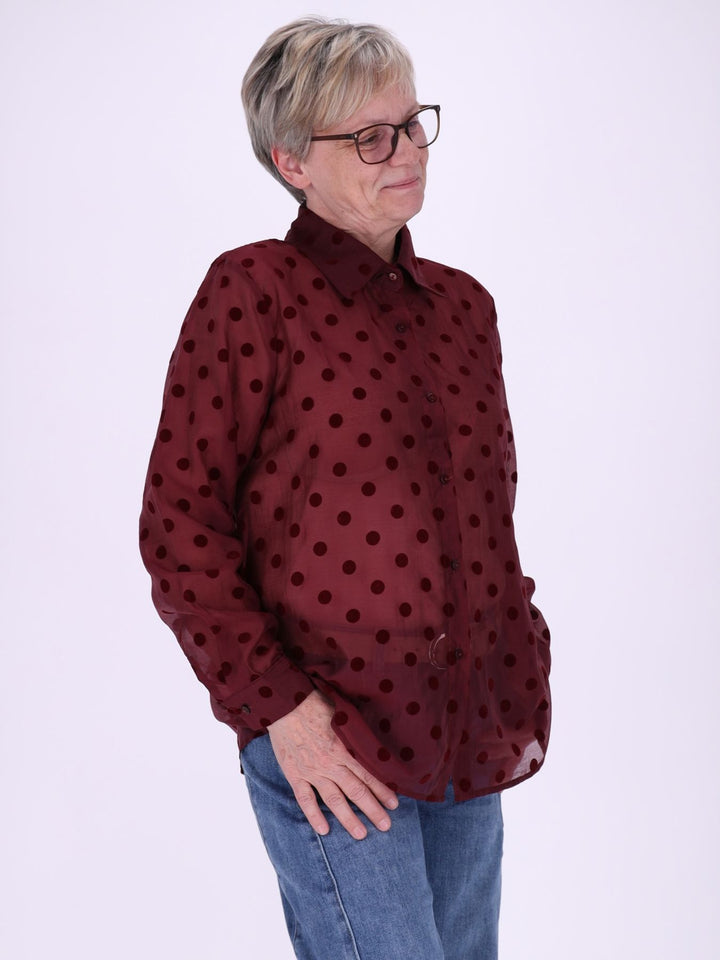 Bluse Damen leichte Qualität Punkte geflockt