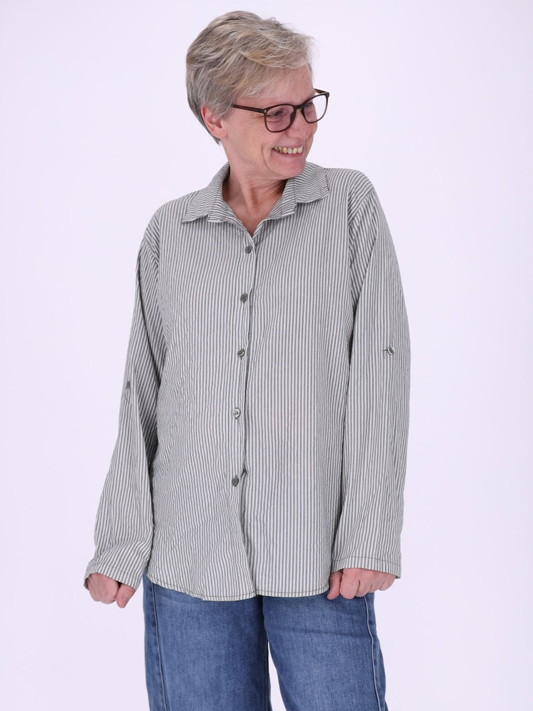 Bluse Damen AOP Streifen