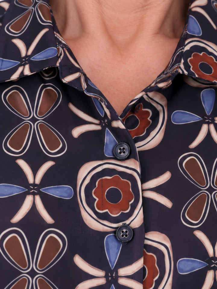 Bluse Damen Baumwolle AOP Blüten