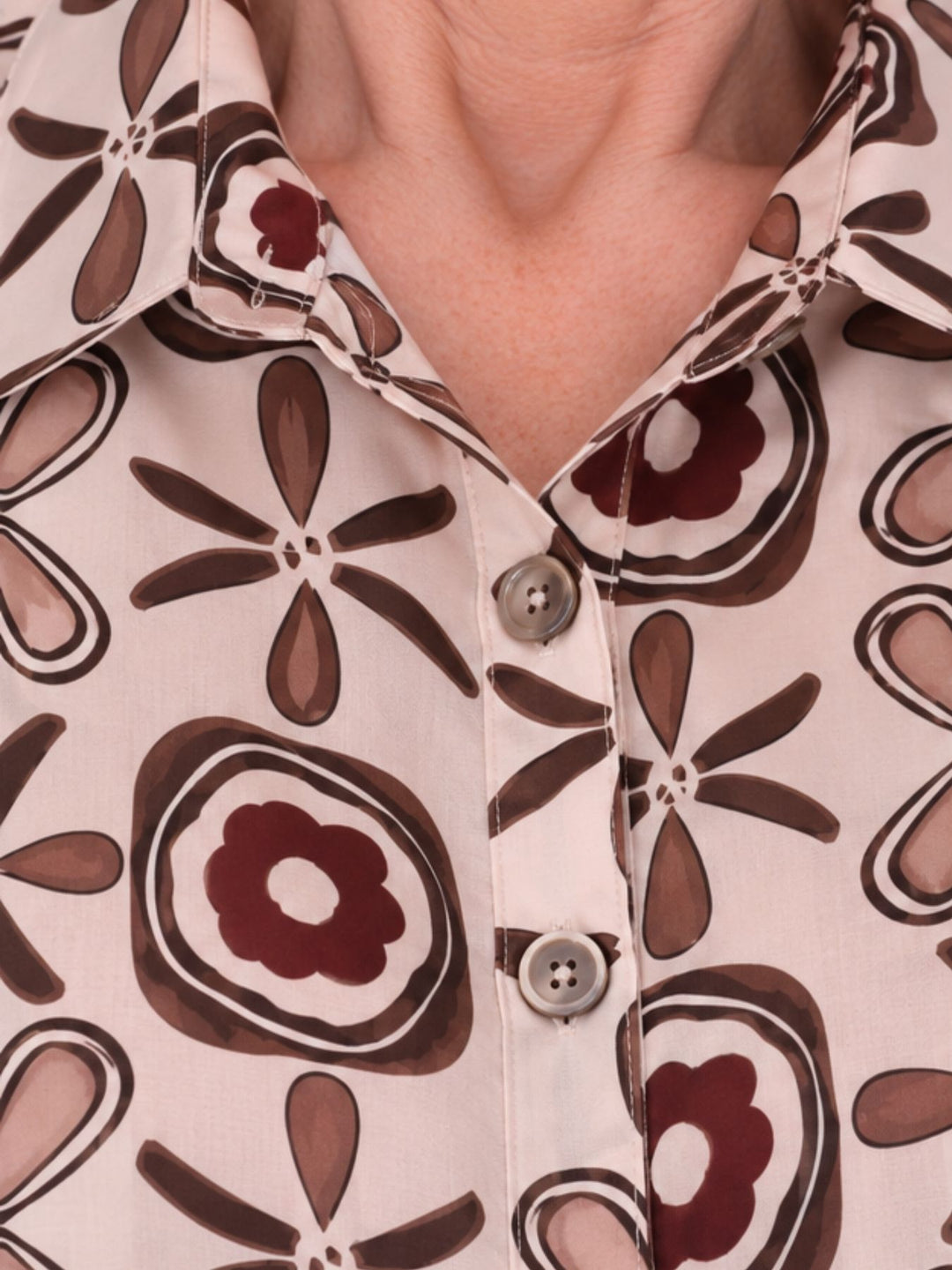 Bluse Damen Baumwolle AOP Blüten