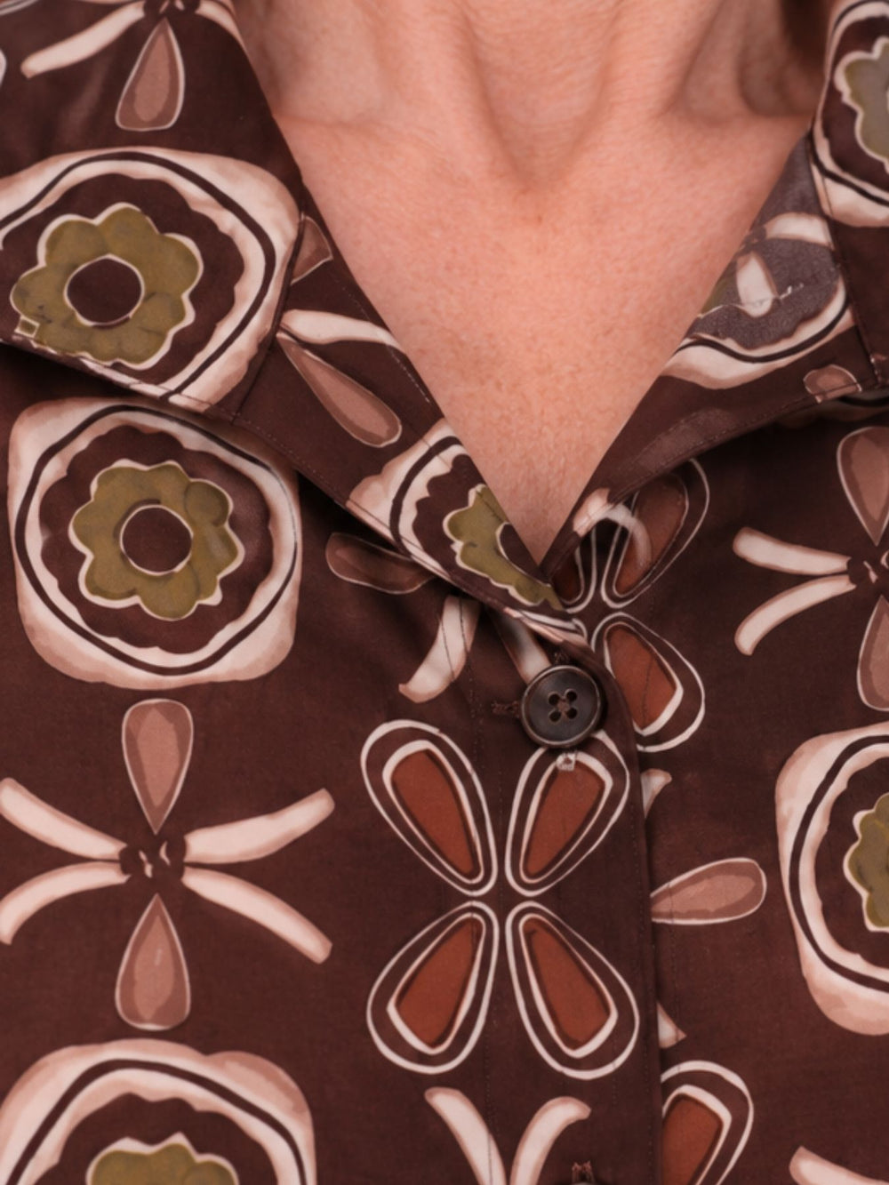 Bluse Damen Baumwolle AOP Blüten