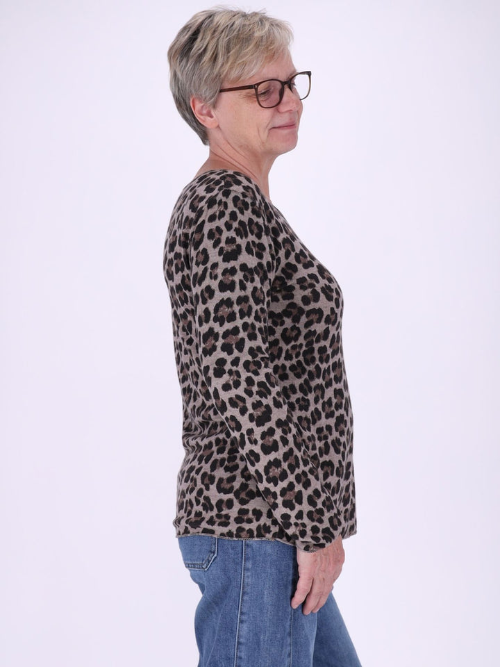 Shirt Damen Feinstrick AOP Leo