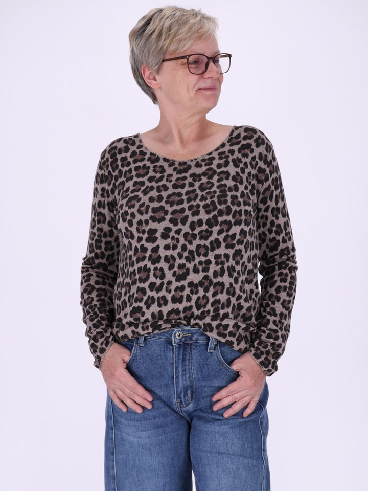 Shirt Damen Feinstrick AOP Leo