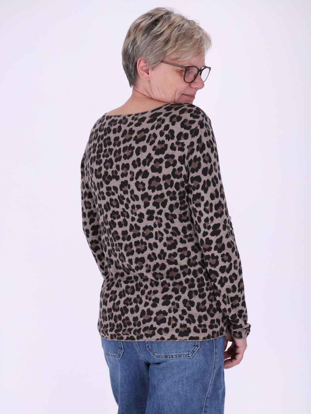 Shirt Damen Feinstrick AOP Leo