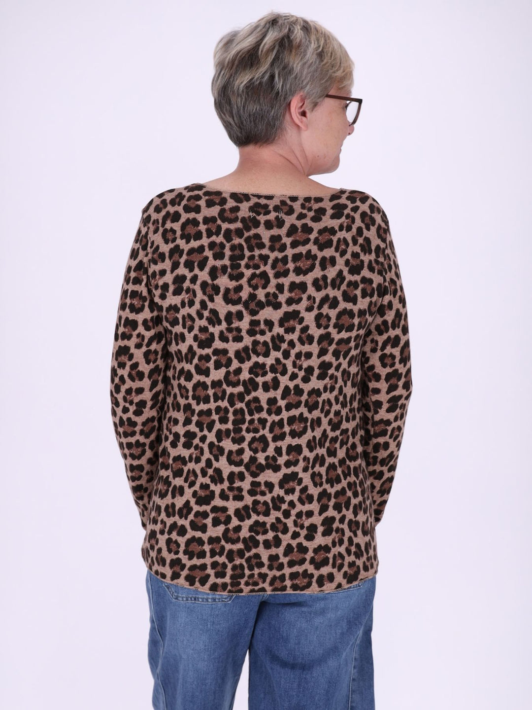 Shirt Damen Feinstrick AOP Leo