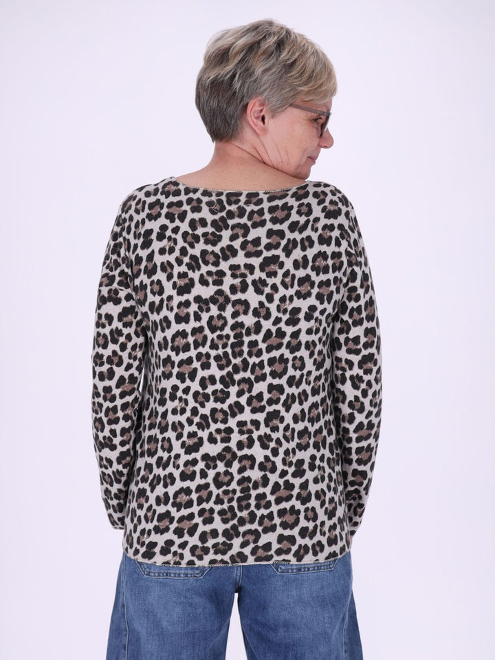 Shirt Damen Feinstrick AOP Leo