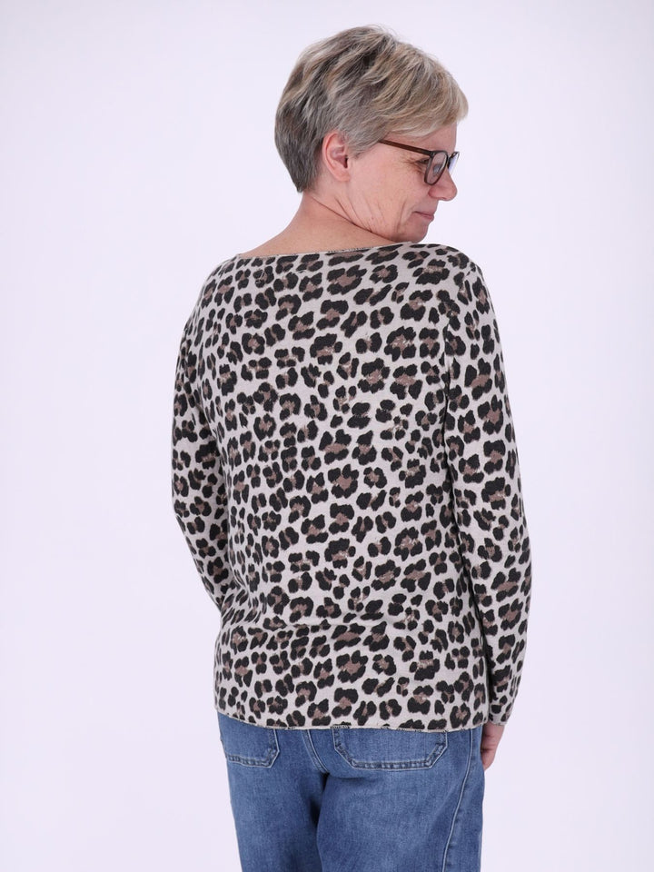 Shirt Damen Feinstrick AOP Leo