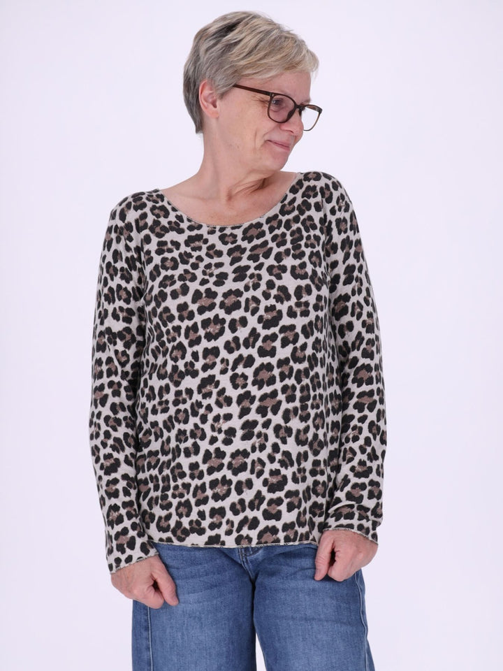 Shirt Damen Feinstrick AOP Leo