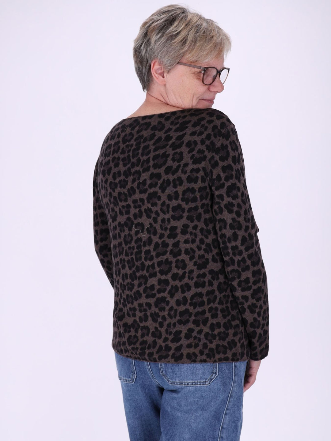 Shirt Damen Feinstrick AOP Leo