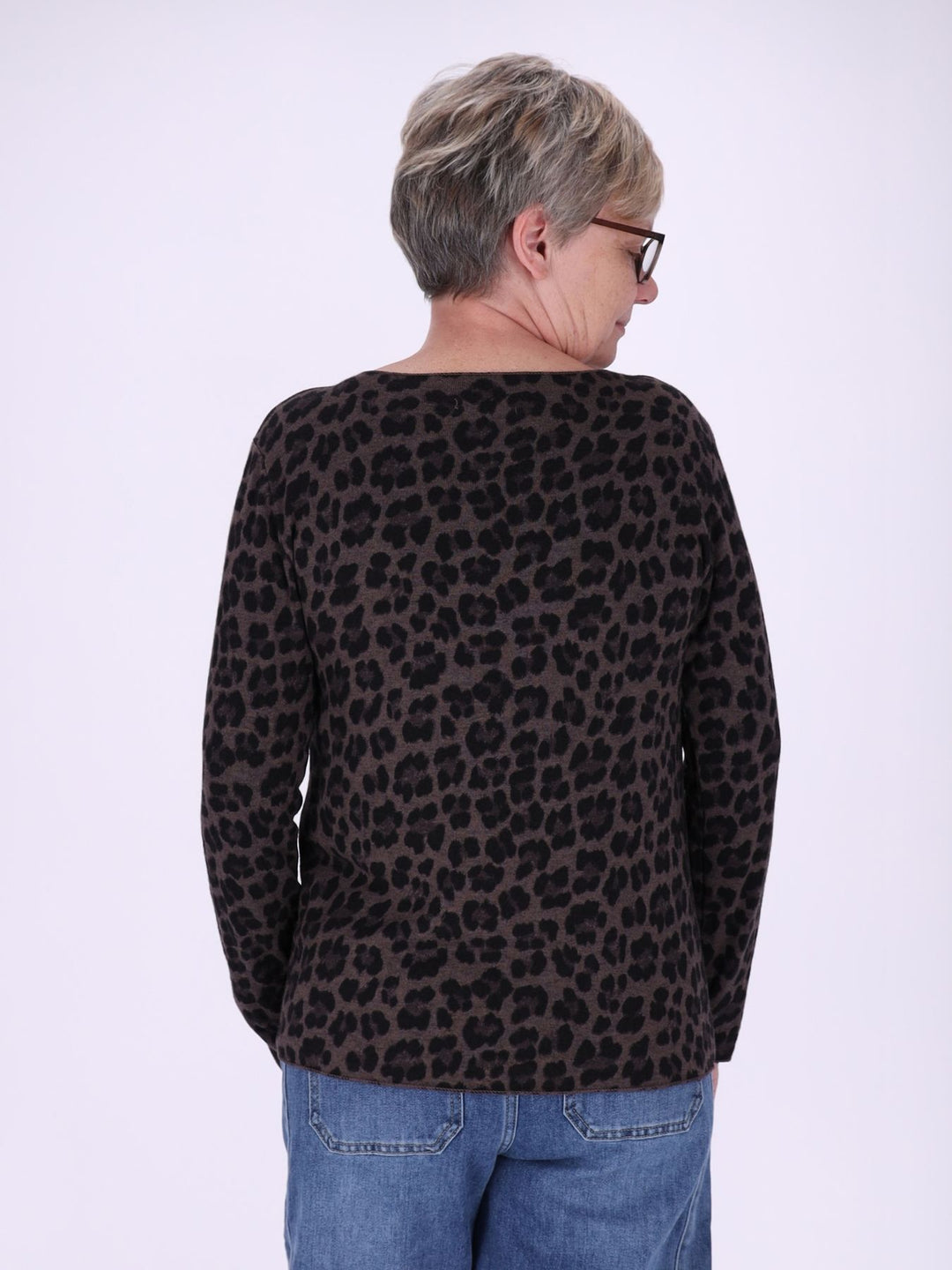 Shirt Damen Feinstrick AOP Leo