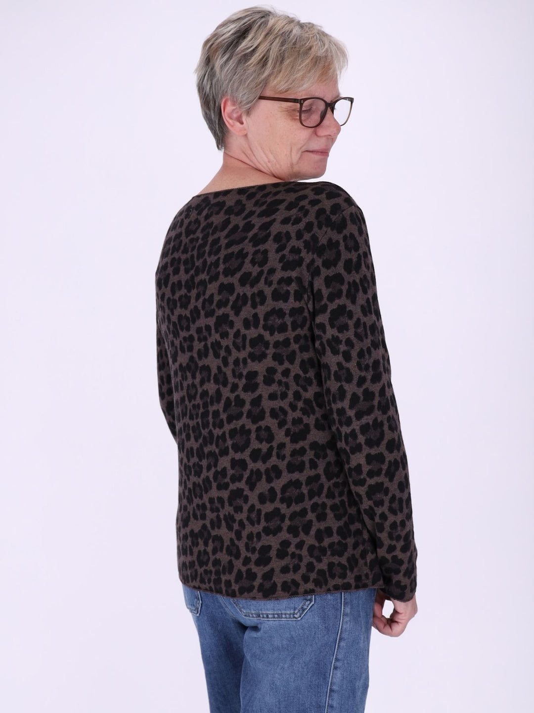 Shirt Damen Feinstrick AOP Leo