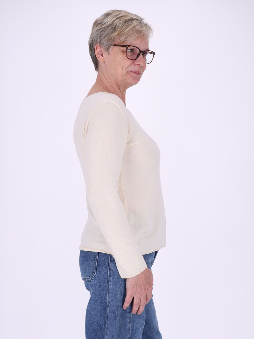 Shirt Damen Rundhals Feinstrick