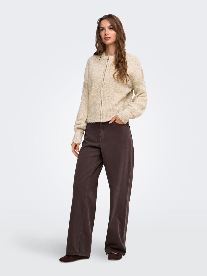 ONLBOUBLE LS O-NECK ZIP CARDIGAN KN