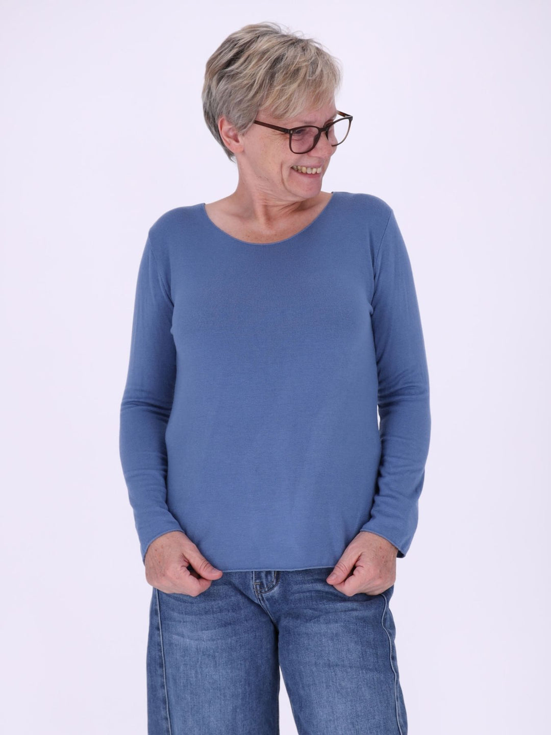 Shirt Damen Rundhals Feinstrick