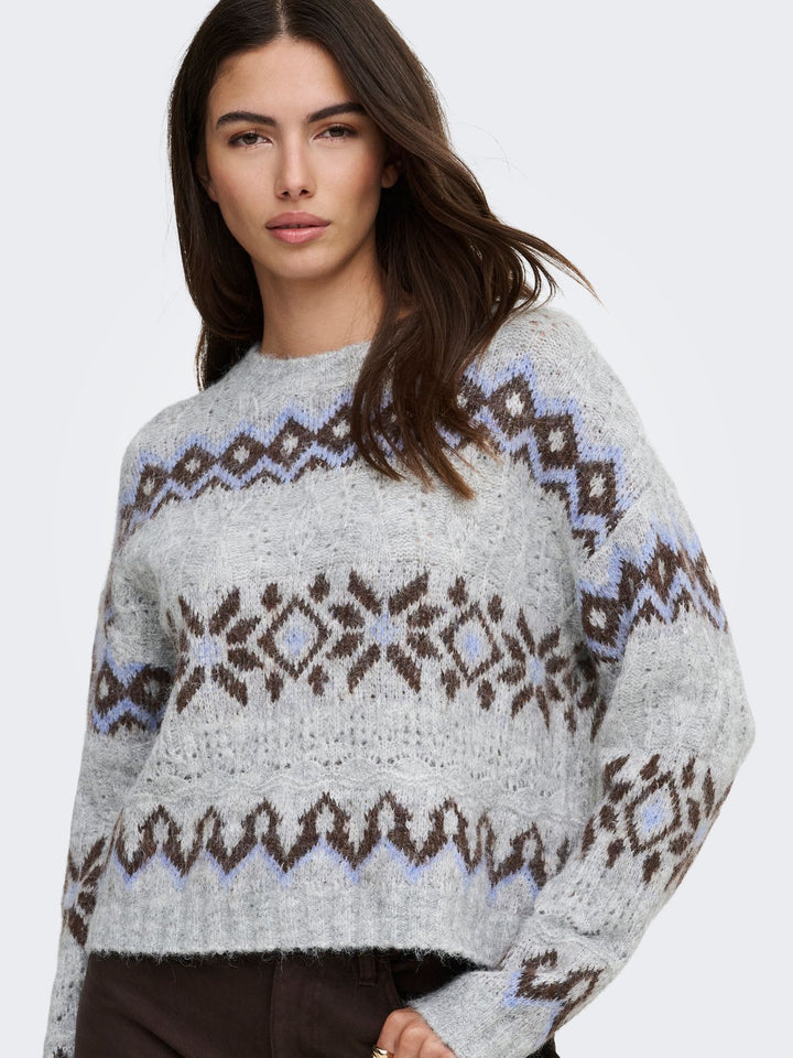 ONLSTOCKHOLM LS FAIR ISLE O-NECK KN
