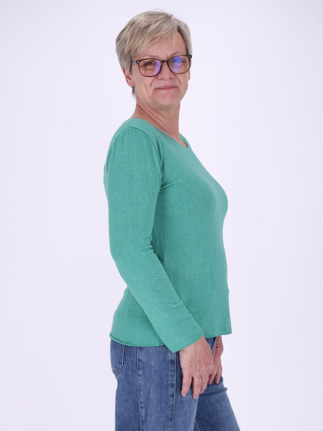 Shirt Damen Rundhals Feinstrick