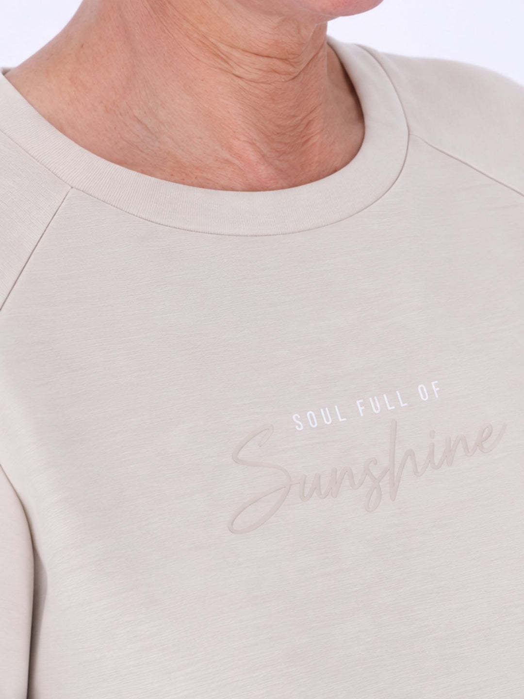 Beiges Sweatshirt Damen „Sunshine“ – lässiger Statement-Look