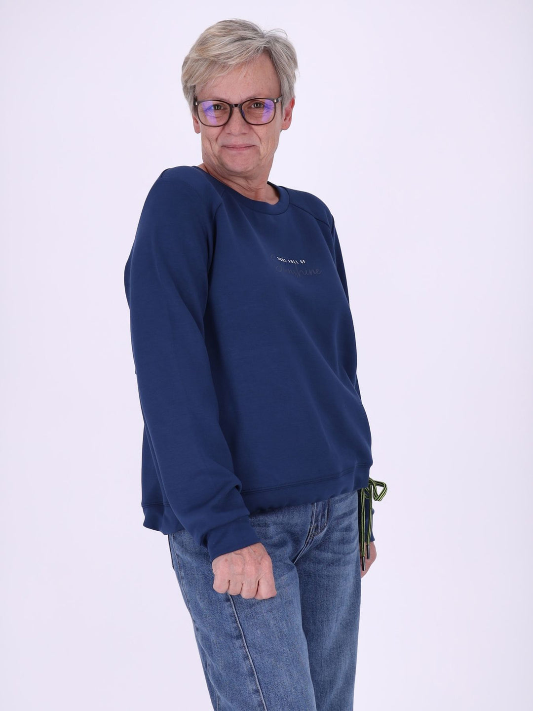 Blaues Sweatshirt Damen „Sunshine“ – lässiger Statement-Look