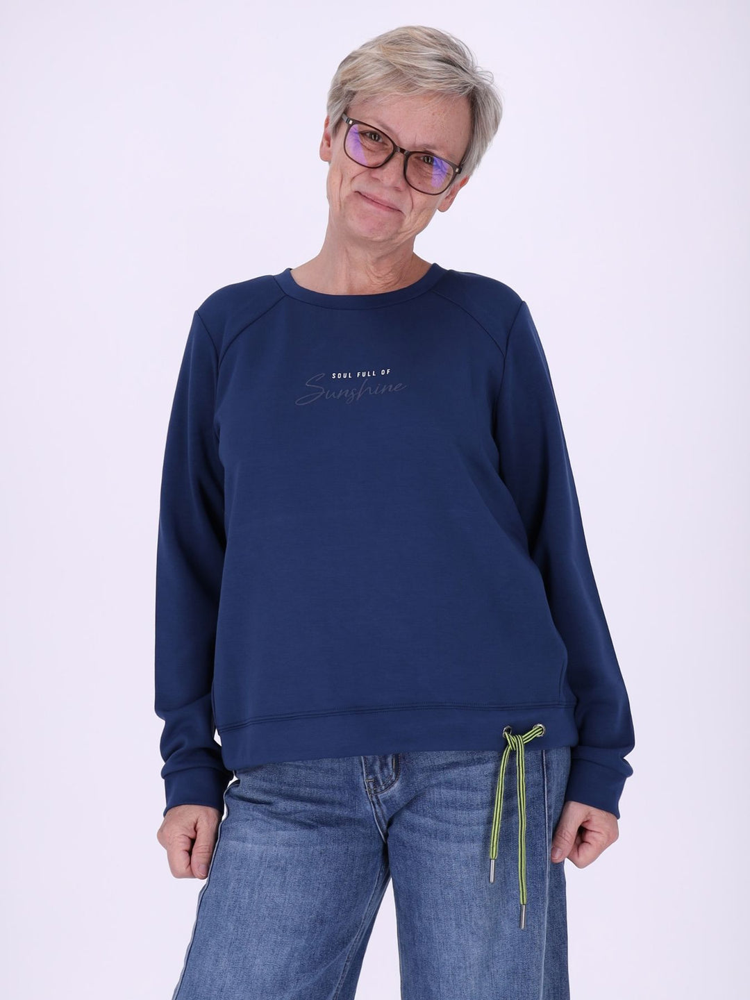 Blaues Sweatshirt Damen „Sunshine“ – lässiger Statement-Look