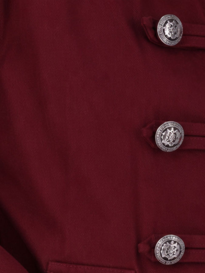 Rote Damen Military Jacket aus Denim – modern & ausdrucksstark