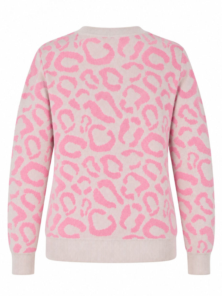 Damen Strickpullover mit Leo-Muster in Pink – weich, feminin & modern
