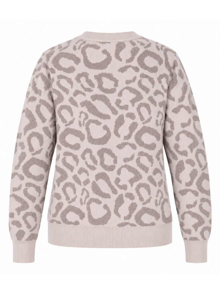 Brauner Damen Strickpullover mit Leo-Muster – weich, modern & stilvoll
