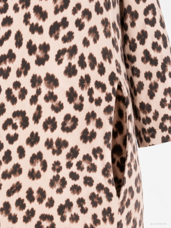 Kleid Damen 3/4 Arm Jersey AOP Leo klein