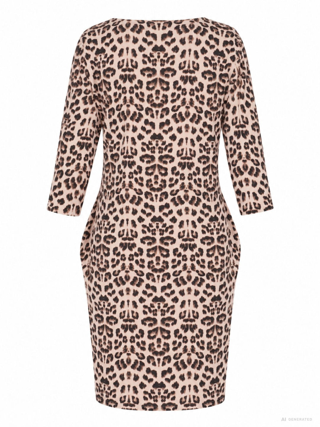 Kleid Damen 3/4 Arm Jersey AOP Leo klein