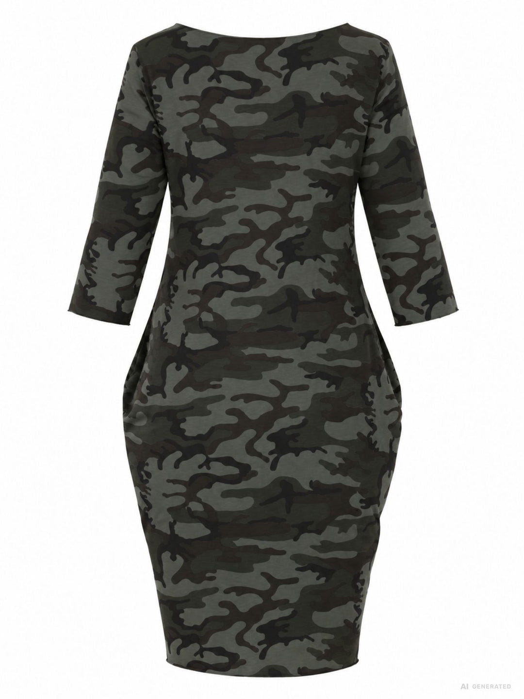 Kleid Damen 3/4 Arm Jersey AOP Camouflage