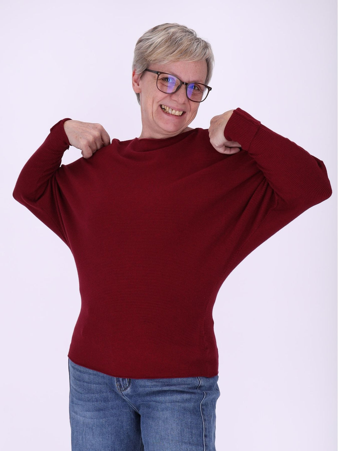 Strickpullover Damen Fledermaus Arme