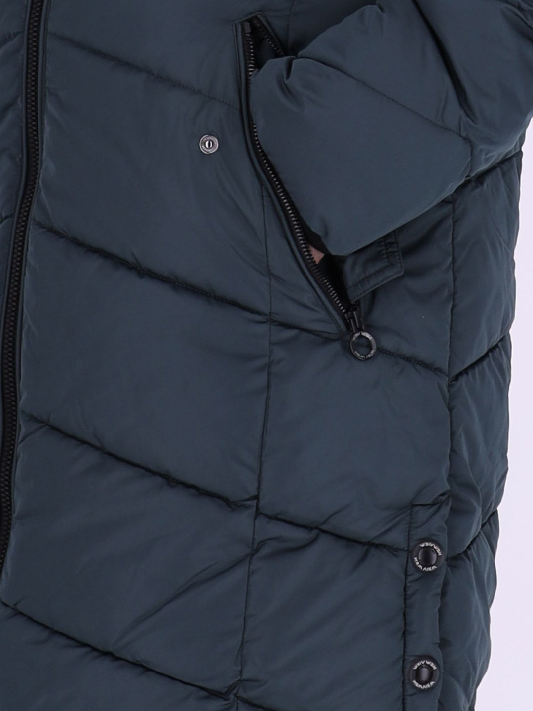 Damen Steppjacke mit Kontrast-Velvetfutter – Dunkles Petrol | Wasserabweisend