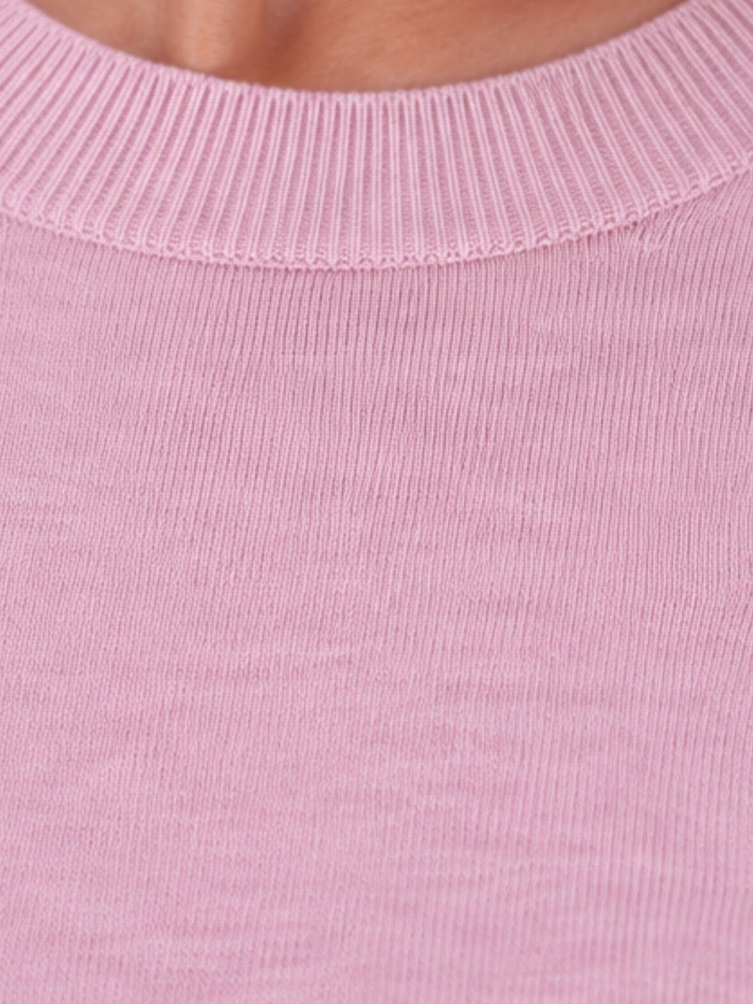 Strick T-Shirt Damen mit Perlenschleife – Rosa