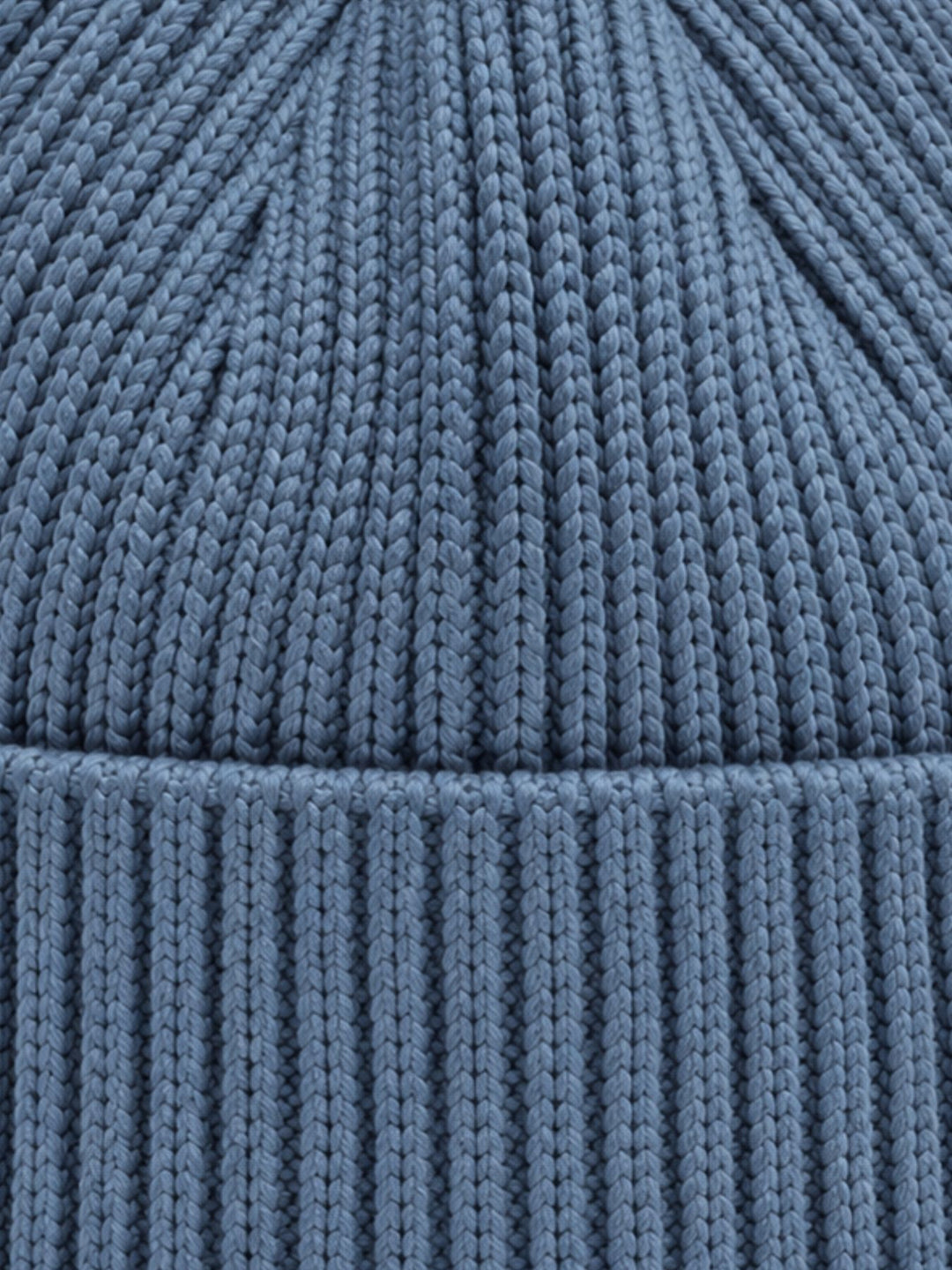 Damen Strickmütze mit Herz-Stickerei – Jeansblau