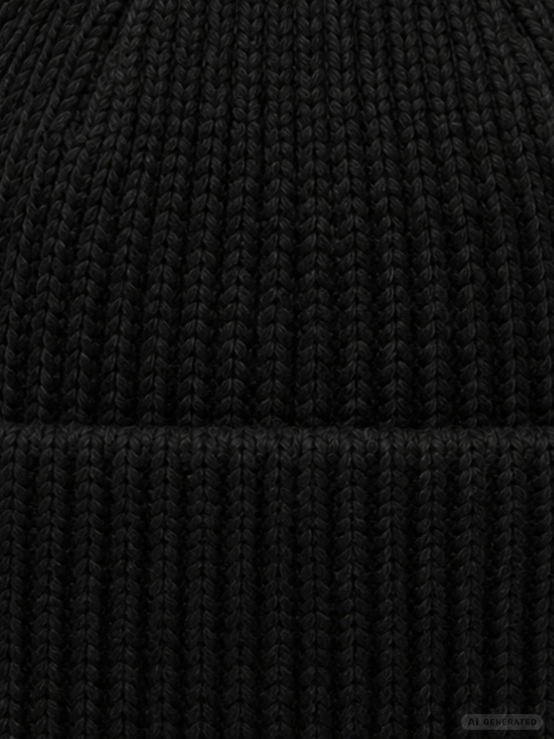 Damen Strickmütze mit Herz – Schwarz mit beigem Herz