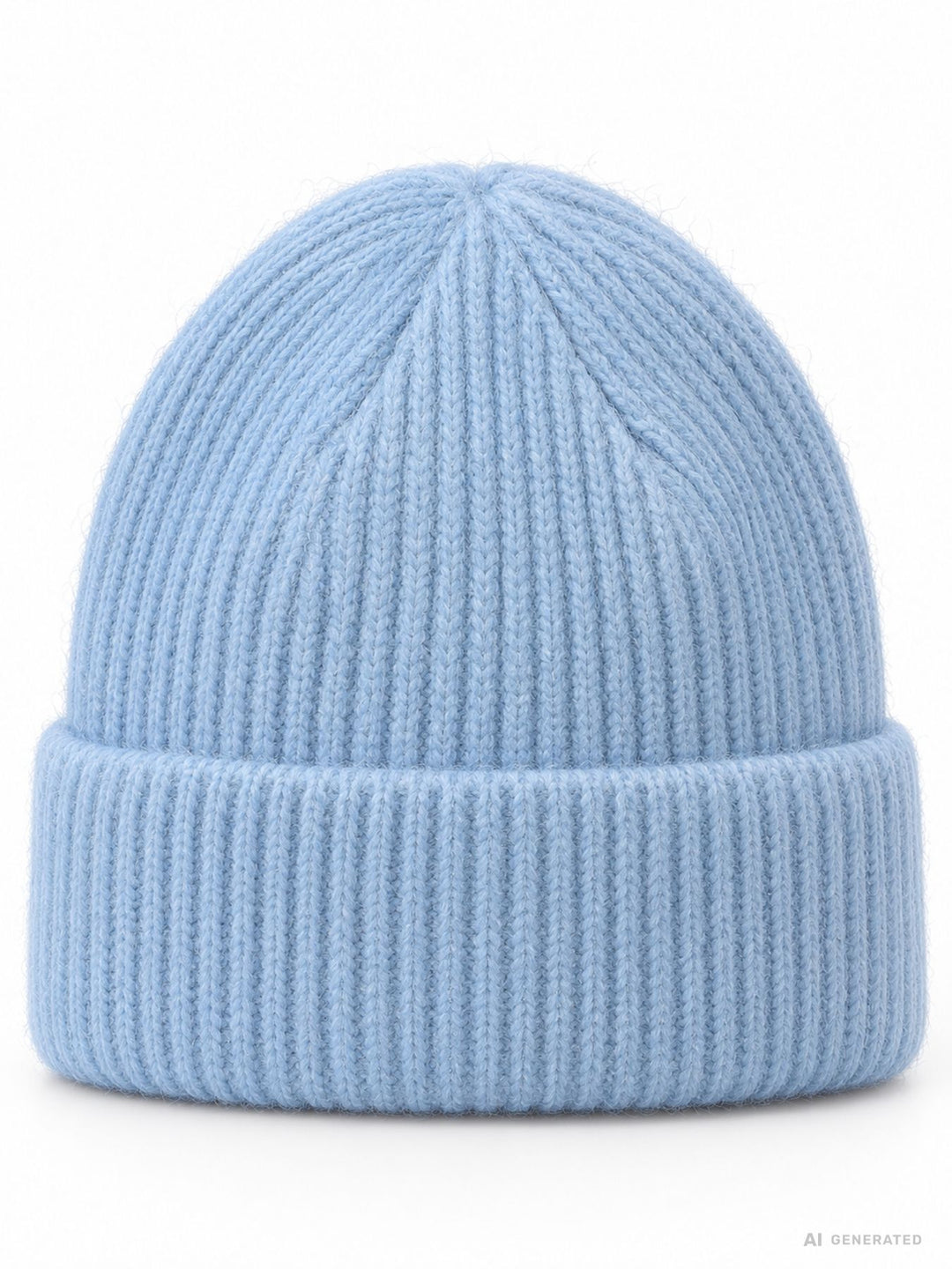 Damen Strickmütze Hellblau mit grauem Herz – Kuschelig, modern & liebevoll