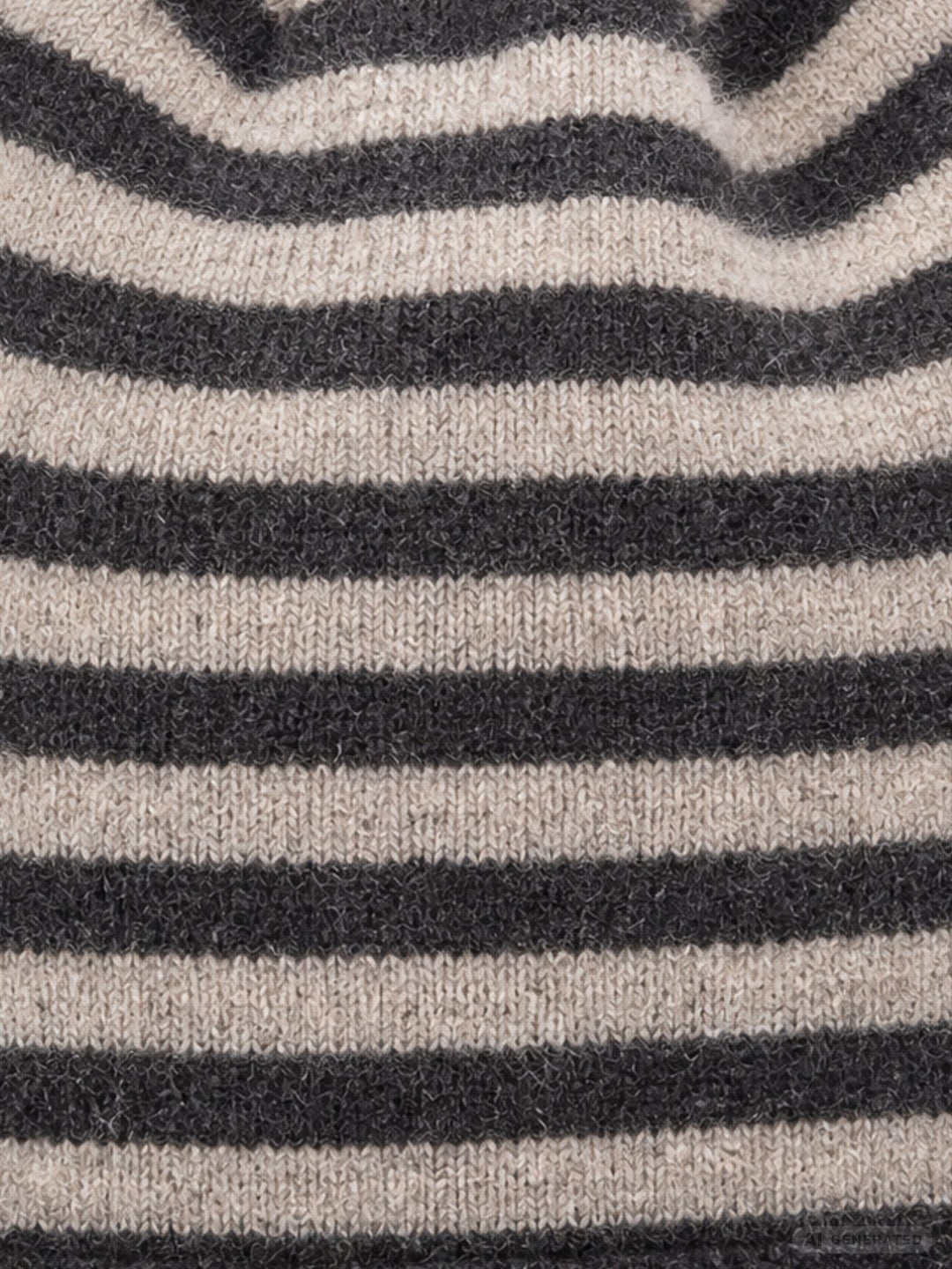 Strickmütze Ringel Dunkelbraun Beige