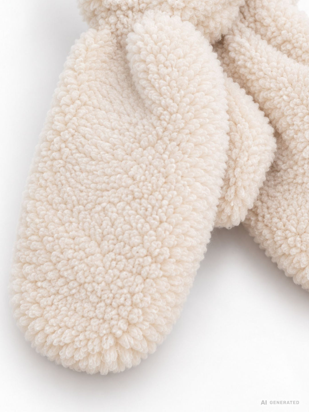 Damen Teddy Fäustlinge in Weiß