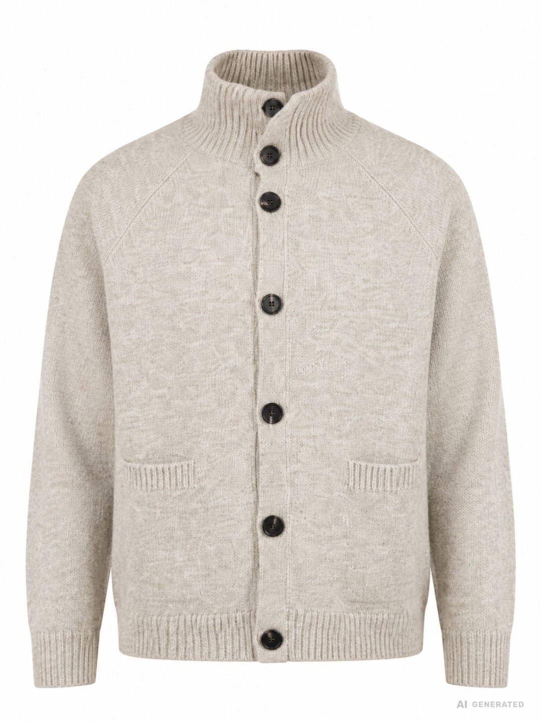 Strickjacke Herren Stehkragen Knopfleiste
