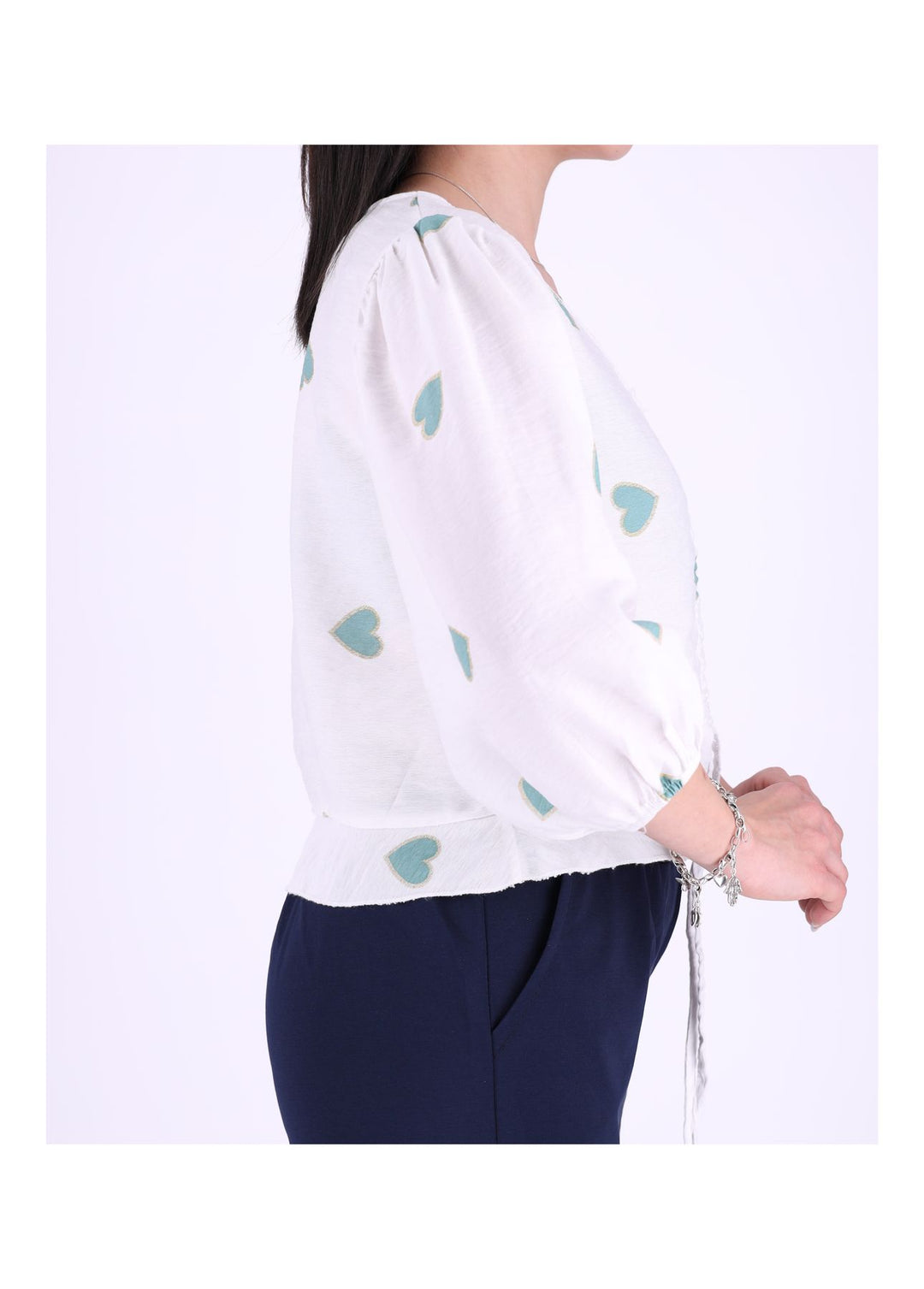 Splash of Color Damen Shirt kurz Raffung