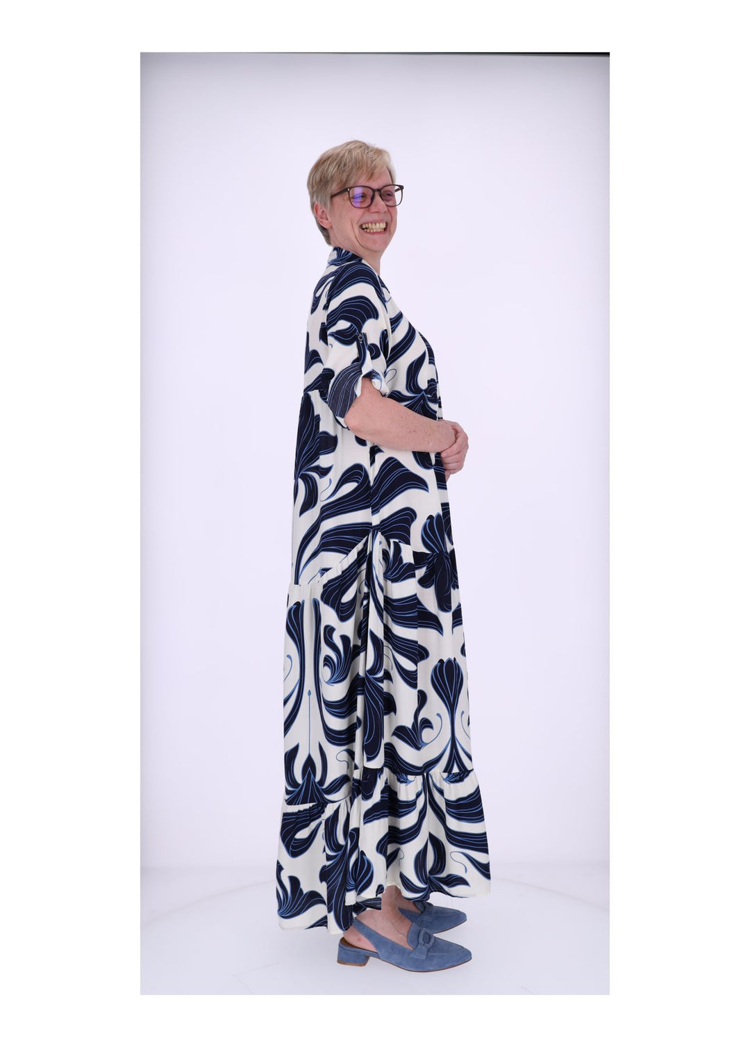 Splash of Color Blusenkleid Maxi Print