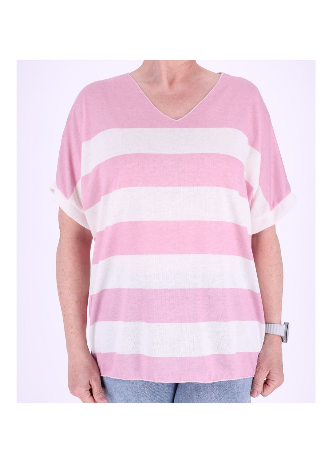 Splash of Color Damen T-Shirt Blockstreifen